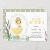 Duckling Boy Baby Shower Invitation - Sage (Front/Back)