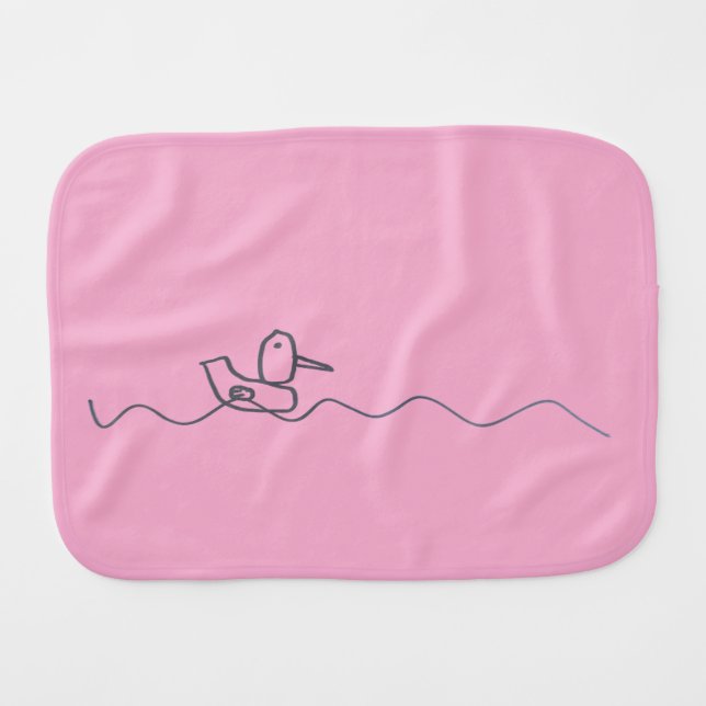 Duckling Burp Cloth Pink (Front Horizontal)