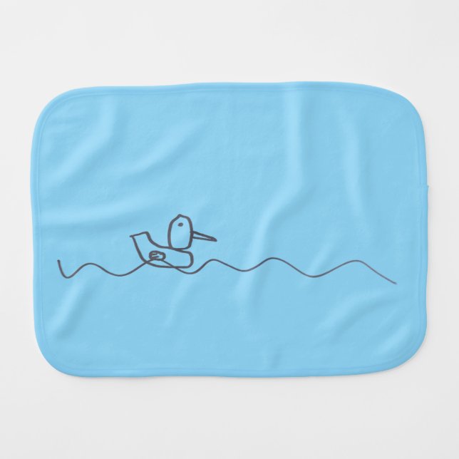 Duckling Burp Cloth  / Wash Cloth Blue (Front Horizontal)