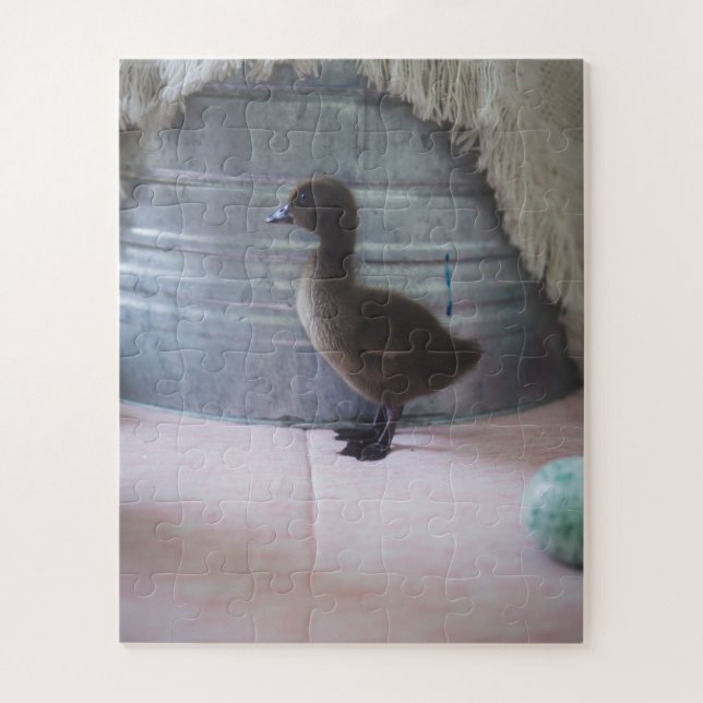 Duckling, Dark Brown Baby Duck Jigsaw Puzzle (Vertical)