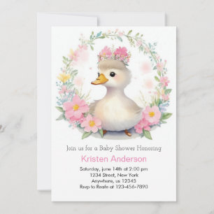 Duckling Delight Girl Baby Shower Invitation