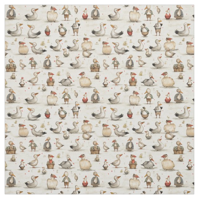 Duckling Delight: Whimsy Duck Fabric (Swatch)