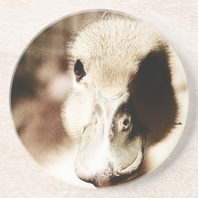 Duckling Digital Art Drink Coaster (Front)