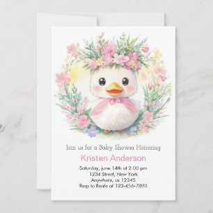 Duckling Dreams: Girl Baby Shower Invitation