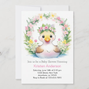 Duckling Dreamscape: Girl Baby Shower Invitation