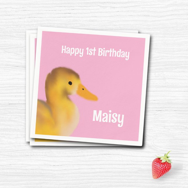 Duckling First Birthday  Napkins (Creator Uploaded)