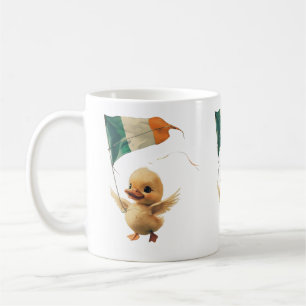 Duckling Flying an Irish Flag Kite Coffee Mug