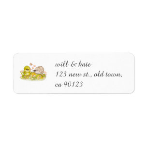 Duckling Hedgehog and Butterfly Label