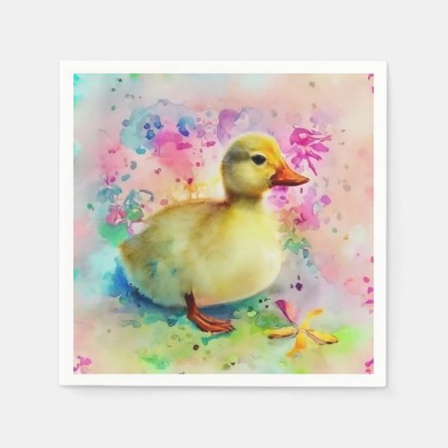 Duckling in Watercolor Napkins