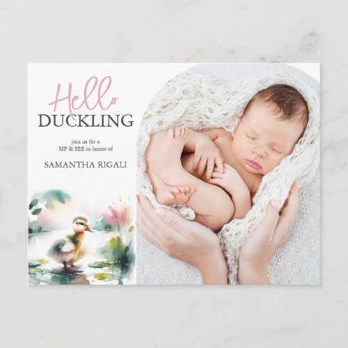 Duckling Invitations Sip and See Baby Shower Girl