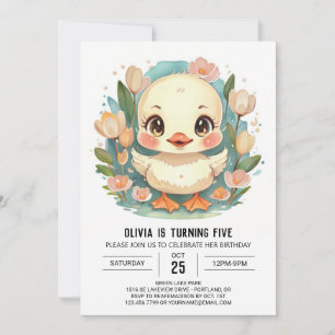 Duckling Modern Birthday Invitation