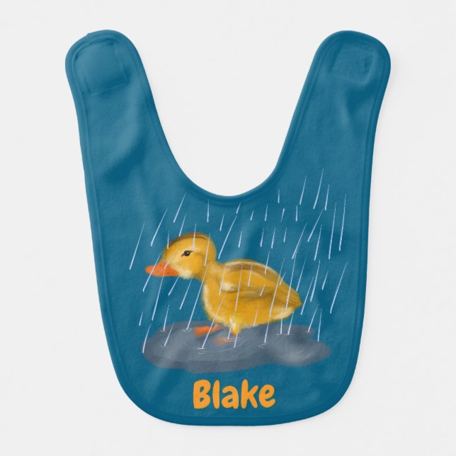 Duckling personalized  baby bib (Front)