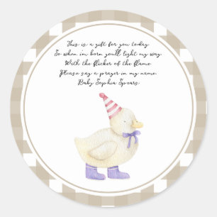 Duckling - Pray Candle Classic Round Sticker