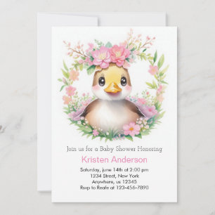 Duckling Serenade: A Baby Shower for Girls Invitation