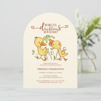 Duckling Twins Baby Shower Invitation