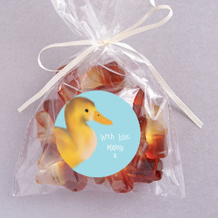 Duckling With Love Favor Classic Round Sticker