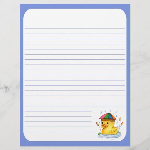 Duckling With Umbrella Hat Letterhead