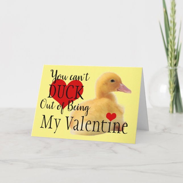 Duckling Yellow Valentine Card (Front)