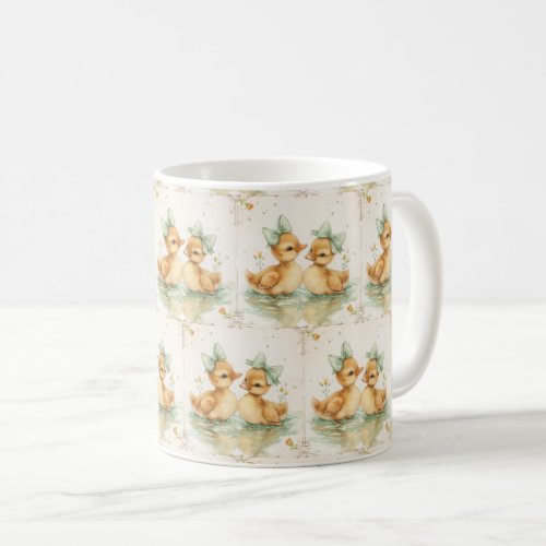 Ducklings and Daisies Easter Mornings  Coffee Mug