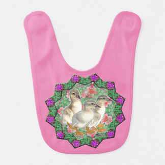 Ducklings and Flowers Bib