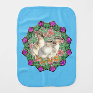 Ducklings and Flowers Burp Cloth