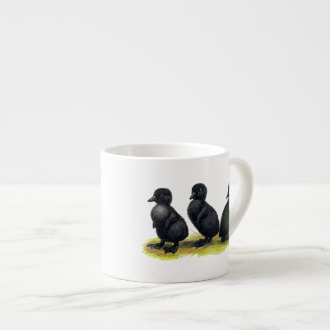 Ducklings Black Cayuga Espresso Cup (Front Right)