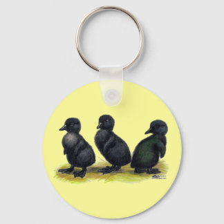 Ducklings Black Cayuga Keychain