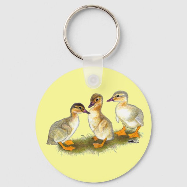 Ducklings:  Buff Orpingtons Keychain (Front)