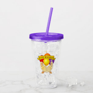 Ducklings & Colorful Balloons Children's Birthday Acrylic Tumbler