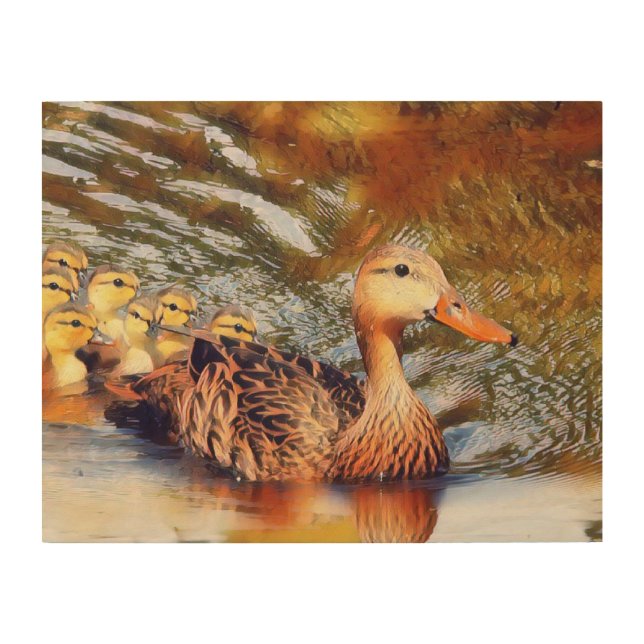 Duckling's Journey Wood Wall Art (Front)