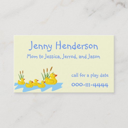 Customizable Ducklings Mommy calling card Business Card Template