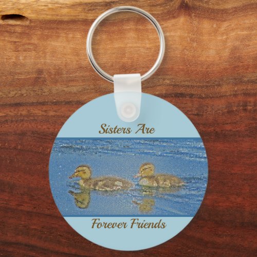 Ducklings Mosaic Family Sisters Forever Friends Keychain