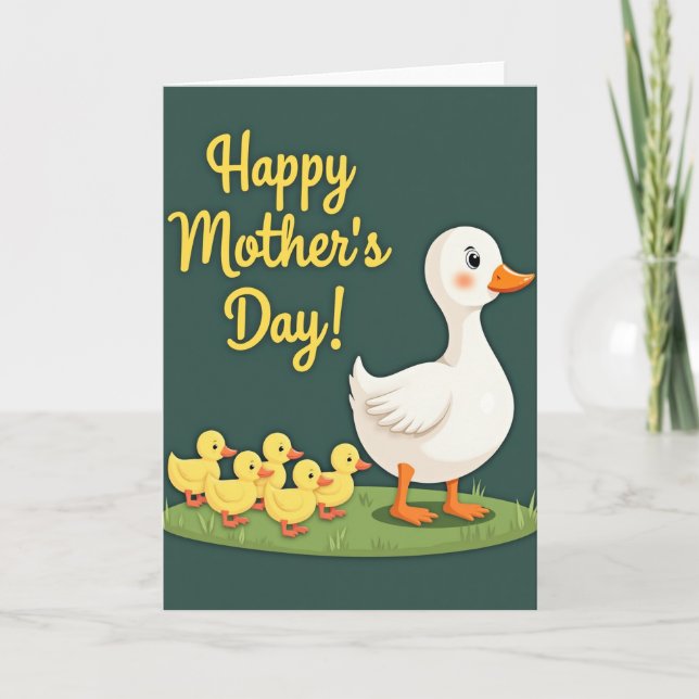 Ducklings Mothers Day Celebration Card (Front)