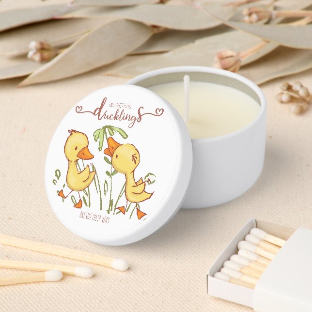 Ducklings Twins Baby Shower Mini Candle Favors (Insitu)