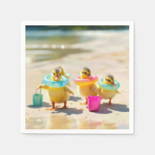 Ducklings With Beach Toys Napkins