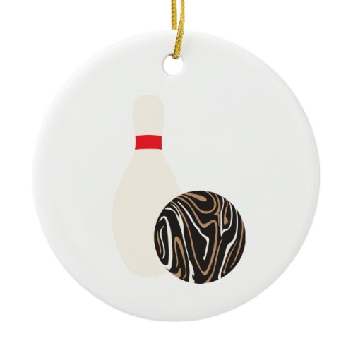 Duckpin Bowling Ball Ceramic Ornament