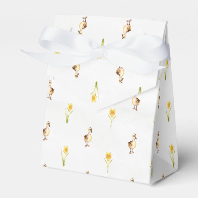 Ducks And Daffodils Quack into Spring  Favor Boxes (Front Side)