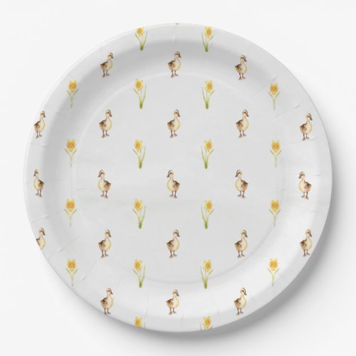 Ducks And Daffodils Quack into Spring  Paper Plates