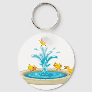 Ducks and fountain keychain