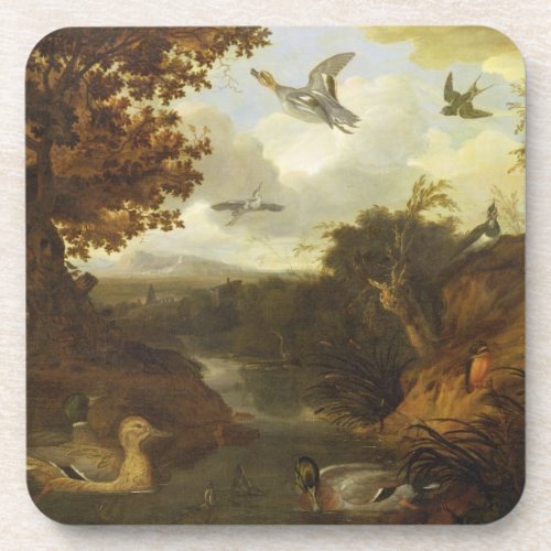 Ducks and other birds about a stream in an Italian Coaster