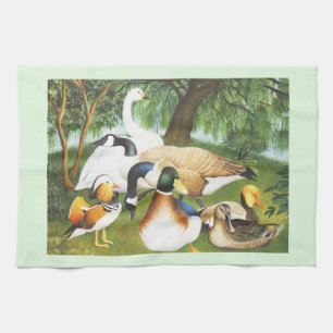 Ducks and swan bird kitchen towel