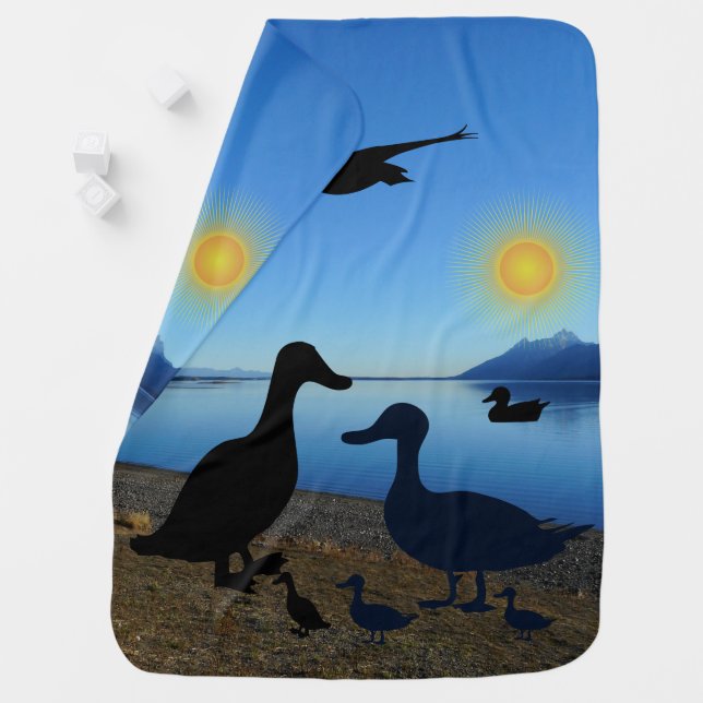 Ducks at Lake Baby Blanket (In Situ)