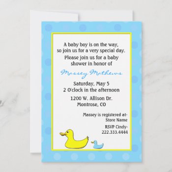 Ducks Baby Boy Shower Invitation by Hannahscloset at Zazzle