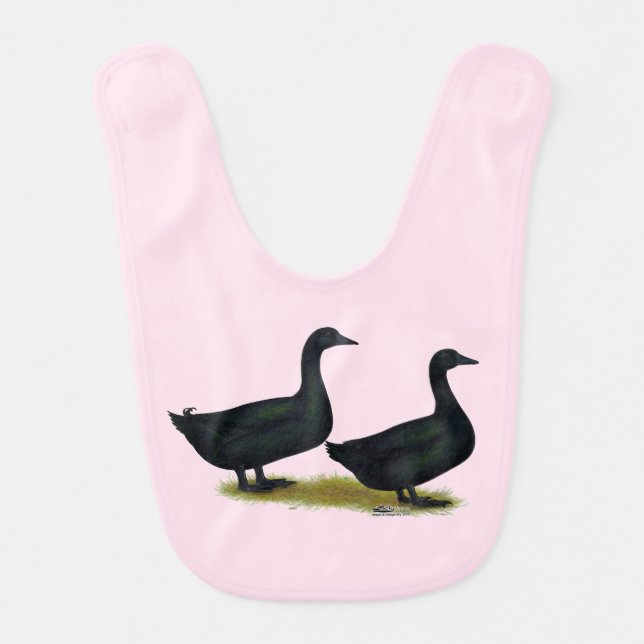 Ducks:  Black Cayugas Baby Bib (Front)