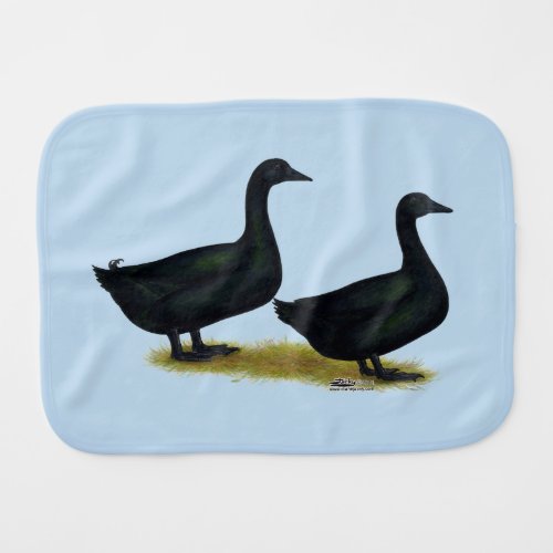 Ducks  Black Cayugas Baby Burp Cloth