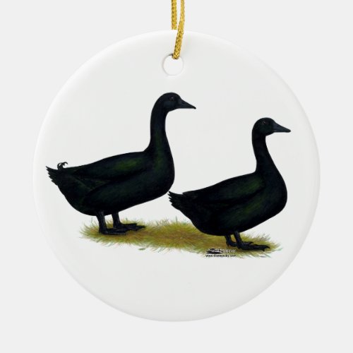 Ducks  Black Cayugas Ceramic Ornament