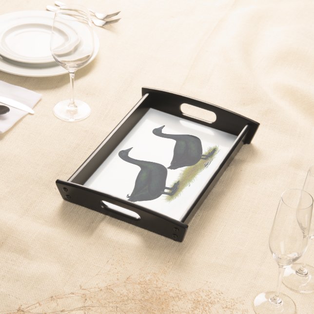 Ducks:  Black Cayugas Serving Tray (Front)