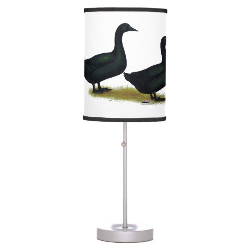 Ducks  Black Cayugas Table Lamp