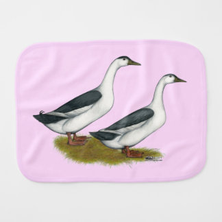 Ducks:  Blue Magpies Burp Cloth