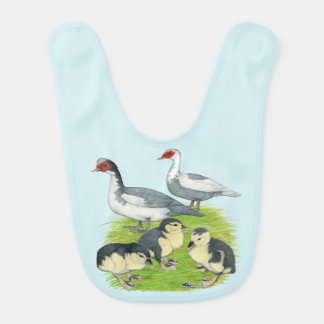 Ducks Blue Pied Muscovy Family Baby Bib